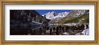 Tourists at the lakeside, Maroon Bells, Aspen, Pitkin County, Colorado, USA Fine Art Print