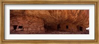 Dwelling structures on a cliff, House Of Fire, Anasazi Ruins, Mule Canyon, Utah, USA Fine Art Print