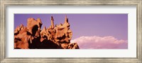 Low angle view of cliffs, Fantasy Canyon, Uintah County, Utah (pink sky) Fine Art Print