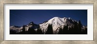 Star trails over mountains, Mt Rainier, Washington State, USA Fine Art Print