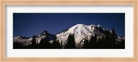 Star trails over mountains, Mt Rainier, Washington State, USA Fine Art Print