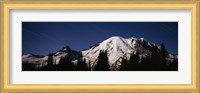 Star trails over mountains, Mt Rainier, Washington State, USA Fine Art Print