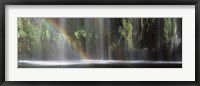 Rainbow formed in front of waterfall in a forest, near Dunsmuir, California Fine Art Print