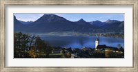 Village at the lakeside, Wolfgangsee, Salzkammergut, Austria Fine Art Print