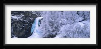 High angle view of a frozen waterfall, Valais Canton, Switzerland Fine Art Print