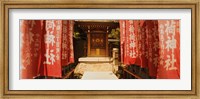 Entrance of a shrine lined with flags, Tokyo Prefecture, Japan Fine Art Print