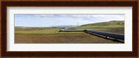Hot water pipeline on a landscape, Reykjavik, Iceland Fine Art Print