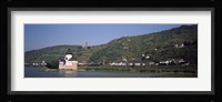 Castle at the waterfront, Pfalz Castle, Rhine River, Kaub, Koblenz, Rhineland-Palatinate, Germany Fine Art Print