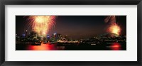 Firework display at New year's eve in a city, Cremorne Point, Sydney, New South Wales, Australia Fine Art Print
