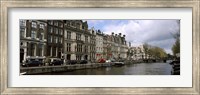 Cars Parked along a Canal, Amsterdam, Netherlands Fine Art Print