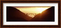 Silhouette of a bridge at sunset, Bixby Bridge, Big Sur, California (horizontal) Fine Art Print