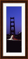 Traffic on a suspension bridge, Golden Gate Bridge, San Francisco Bay, San Francisco, California, USA Fine Art Print