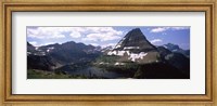 Lake surrounded with mountains, Bearhat Mountain, Hidden Lake, US Glacier National Park, Montana, USA Fine Art Print