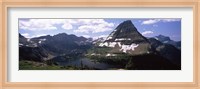 Lake surrounded with mountains, Bearhat Mountain, Hidden Lake, US Glacier National Park, Montana, USA Fine Art Print