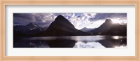 Swiftcurrent Lake, Many Glacier, US Glacier National Park, Montana (cloudy sky) Fine Art Print