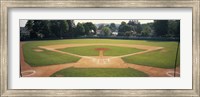 Baseball diamond looked through the net, Doubleday Field, Cooperstown, Venango County, Pennsylvania, USA Fine Art Print