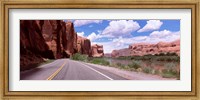 Highway along rock formations, Utah State Route 279, Utah, USA Fine Art Print