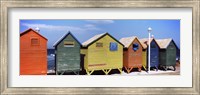 Colorful huts on the beach, St. James Beach, Cape Town, Western Cape Province, South Africa Fine Art Print