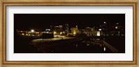 City lit up at night, Cape Town, Western Cape Province, South Africa Fine Art Print