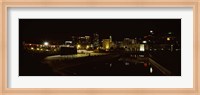 City lit up at night, Cape Town, Western Cape Province, South Africa Fine Art Print