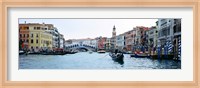 Buildings at the waterfront, Rialto Bridge, Grand Canal, Venice, Veneto, Italy Fine Art Print