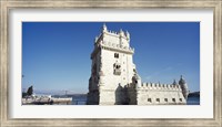 Tower at the riverbank, Belem Tower, Lisbon, Portugal Fine Art Print