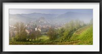 High angle view of houses in a village, Biertan, Sibiu County, Transylvania, Romania Fine Art Print