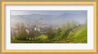 High angle view of houses in a village, Biertan, Sibiu County, Transylvania, Romania Fine Art Print