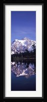 Reflection of Mt Shuksan, Picture Lake, North Cascades National Park, Washington State (vertical) Framed Print