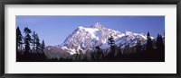 Mountain range covered with snow, Mt Shuksan, Picture Lake, North Cascades National Park, Washington State, USA Fine Art Print