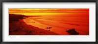 Rock formations on the beach, California (red) Fine Art Print