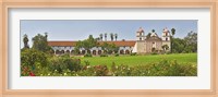 Garden in front of a mission, Mission Santa Barbara, Santa Barbara, Santa Barbara County, California, USA Fine Art Print