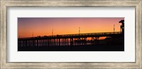 Silhouette of a pier at sunset, Ventura, Ventura County, California, USA Fine Art Print