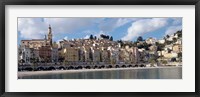 Buildings at the waterfront, Menton, French Riviera, Alpes-Maritimes, Provence-Alpes-Cote D'Azur, France Fine Art Print