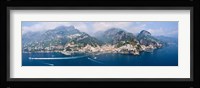 Aerial view of towns, Amalfi, Atrani, Amalfi Coast, Salerno, Campania, Italy Fine Art Print
