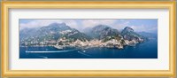 Aerial view of towns, Amalfi, Atrani, Amalfi Coast, Salerno, Campania, Italy Fine Art Print