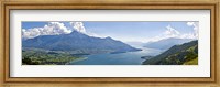 Mountain range at the lakeside, Lake Como, Como, Lombardy, Italy Fine Art Print