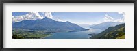 Mountain range at the lakeside, Lake Como, Como, Lombardy, Italy Fine Art Print