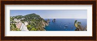Boats in the sea, Faraglioni, Capri, Naples, Campania, Italy Fine Art Print