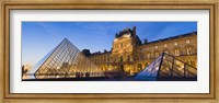 Pyramids in front of a museum, Louvre Pyramid, Musee Du Louvre, Paris, Ile-de-France, France Fine Art Print