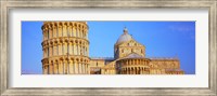 Tower with a cathedral, Pisa Cathedral, Leaning Tower Of Pisa, Piazza Dei Miracoli, Pisa, Tuscany, Italy Fine Art Print