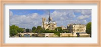 Cathedral at the riverside, Notre Dame Cathedral, Seine River, Paris, Ile-de-France, France Fine Art Print