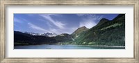 Mountains at the lakeside, Lungerersee, Lungern, Obwalden Canton, Switzerland Fine Art Print