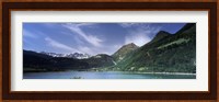 Mountains at the lakeside, Lungerersee, Lungern, Obwalden Canton, Switzerland Fine Art Print