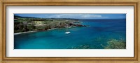Sailboat in the bay, Honolua Bay, Maui, Hawaii, USA Fine Art Print