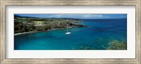 Sailboat in the bay, Honolua Bay, Maui, Hawaii, USA Fine Art Print