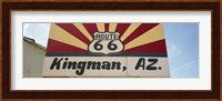 Low angle view of a road sign, Route 66, Kingman, Mohave County, Arizona, USA Fine Art Print
