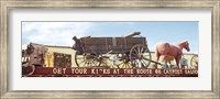 Low angle view of a horse cart statue, Route 66, Arizona, USA Fine Art Print