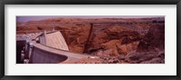 High angle view of a dam, Glen Canyon Dam, Lake Powell, Colorado River, Page, Arizona, USA Fine Art Print
