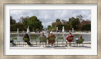 Tourists sitting in chairs, Jardin de Tuileries, Paris, Ile-de-France, France Fine Art Print